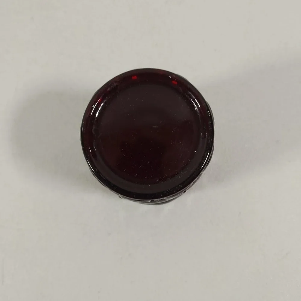 L. G. Wright Eye Winkler Toothpick Holder Ruby Red Scallped Edge 2.75